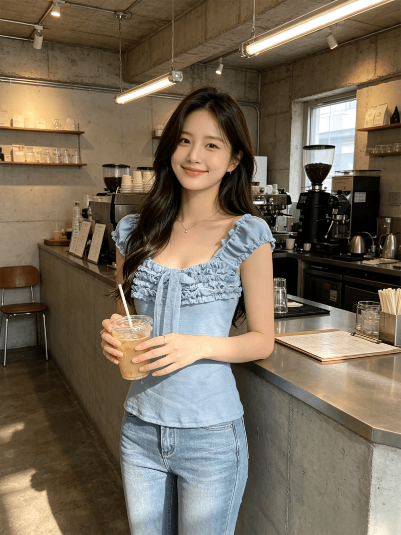 순수한 욕망 바람 디자인 센스 화이트 품격 레이스업 연령 감소 반팔 티셔츠 여성 여름 몸매 가꾸기 슬림해 보이는 다용도 맨위 상세 이미지 14