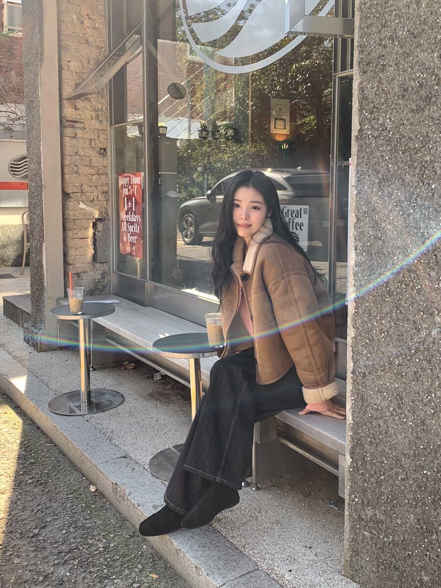 한 부서 ins 바람 레트로 아름다움 라드. 패션 다용도 폴로 칼라 싱글 줄 버튼 양털 쇼트 스타일 피모 하나 재킷 상세 이미지 1