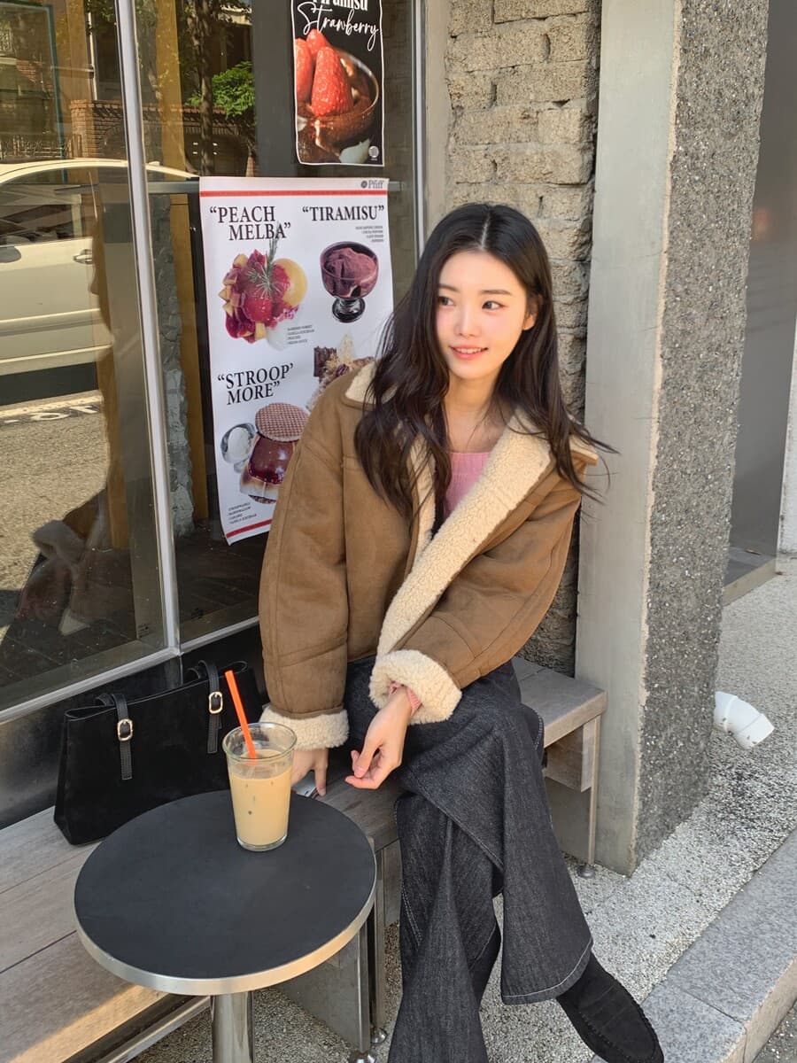 한 부서 ins 바람 레트로 아름다움 라드. 패션 다용도 폴로 칼라 싱글 줄 버튼 양털 쇼트 스타일 피모 하나 재킷 상세 이미지 3