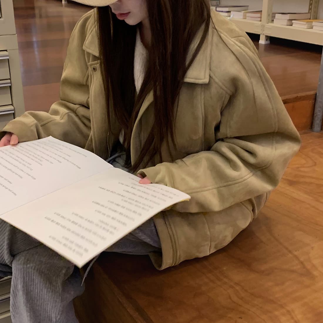 한국 chic 가을 겨울 새로운 프랑스식 아름다움 라드. 스웨이드 원단 솜을 넣은 긴팔 면 옷 여성 코트 한 첨부 된 의류 트렌디 상세 이미지 19