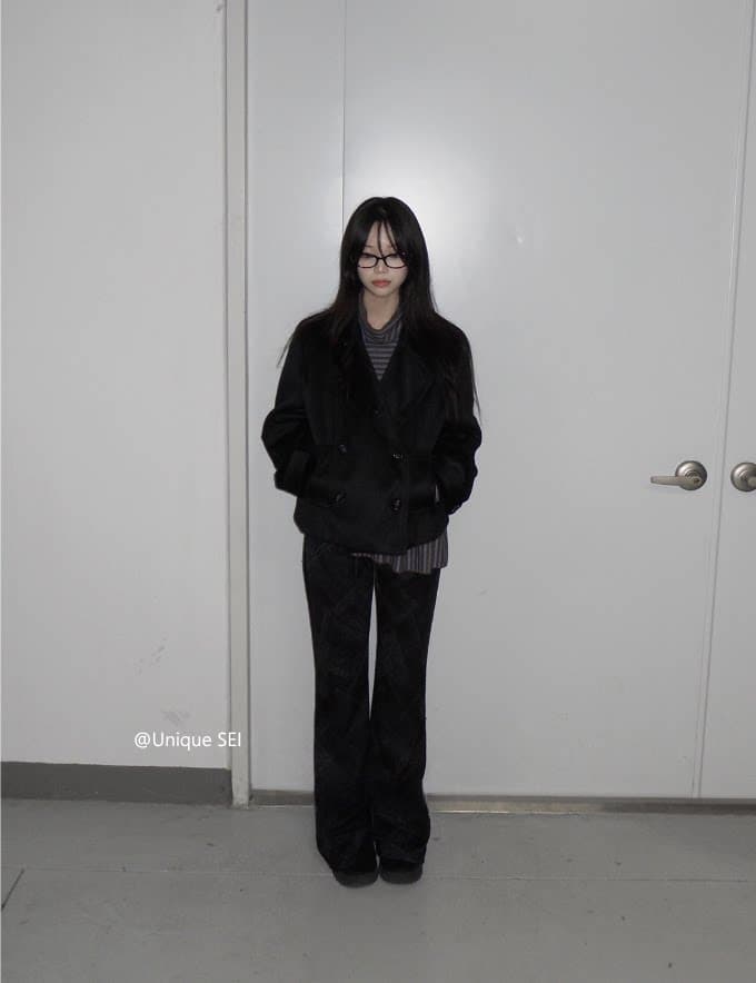 2026 가을 겨울 새로운 한 부서 레트로 다용도 학원 스타일 폴로 칼라 이중 버튼 솜을 넣은 모직 짧은 외투 상세 이미지 32