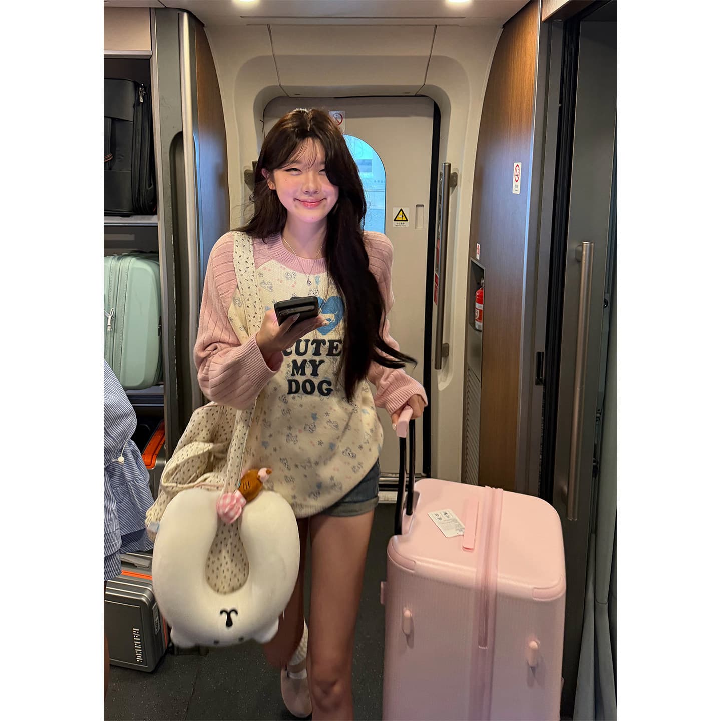 아메리칸 재미있는 프린트 패치워크 색상 긴팔 니트 스웨터 남녀 봄 가을 루즈핏 캐주얼 다용도 풀오버 털 셔츠 상세 이미지 6