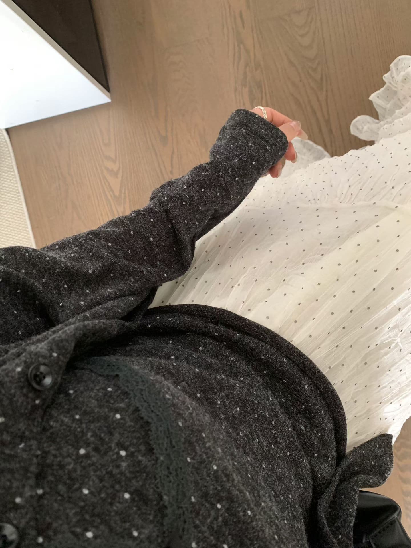 달콤함 꽃무늬 프린트 단추 긴팔 오픈 가디건 여성 가을 나비 매듭 레이스 조각 캐미솔 투피스 세트 상세 이미지 5