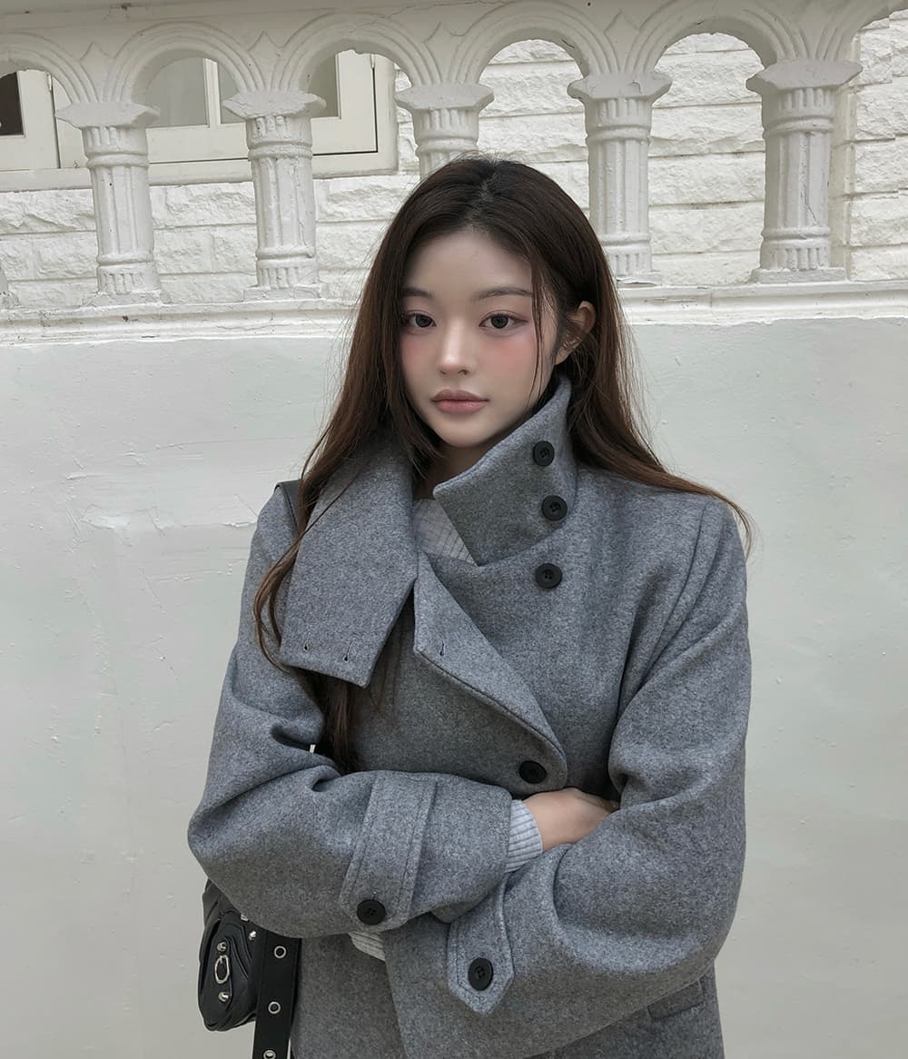 2026 한국 chic 겨울 새로운 스탠드 칼라 플러스 면 두꺼운 단추 보온 자켓 이미지 2