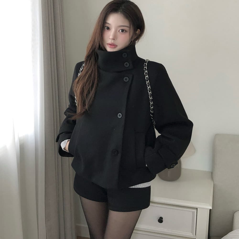 2026 한국 chic 겨울 새로운 스탠드 칼라 플러스 면 두꺼운 단추 보온 자켓 이미지 5