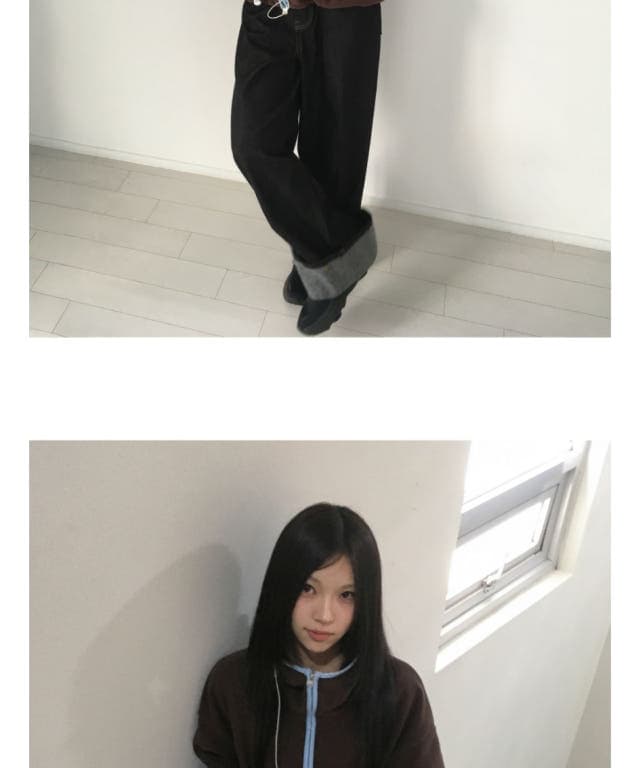 한국 동대문 배색 레트로 기능 중성 플리스 후드 지퍼 보온 후드티 상세 이미지 19