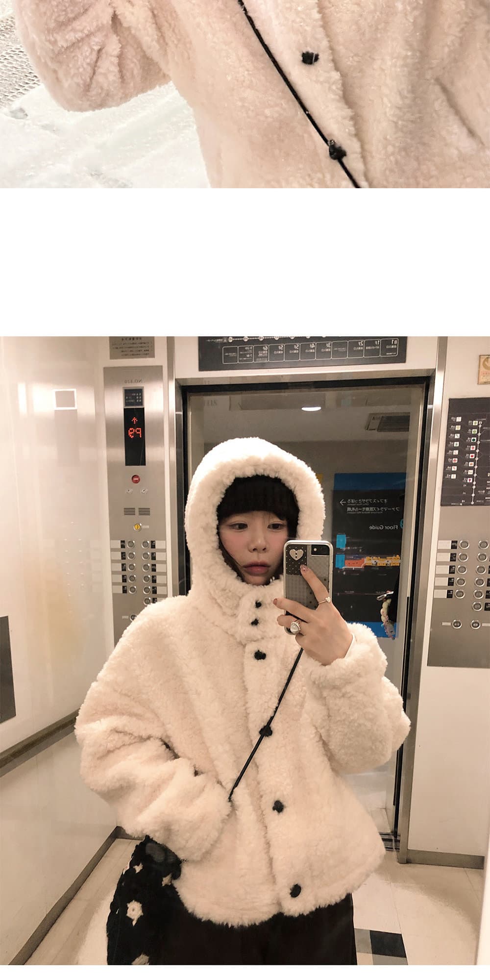 한국 chic 가을 겨울 프랑스식 한 부서 후드 귀여운 학원 스타일 연령 감소 쇼트 스타일 양털 보온 재킷 여성 의류 상세 이미지 17