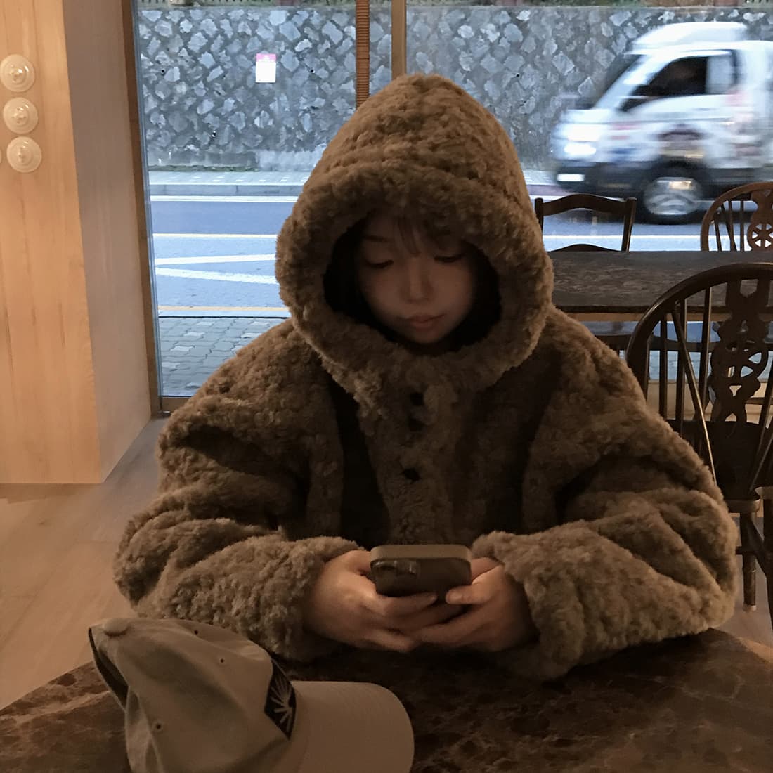 한국 chic 가을 겨울 프랑스식 한 부서 후드 귀여운 학원 스타일 연령 감소 쇼트 스타일 양털 보온 재킷 여성 의류 상세 이미지 4