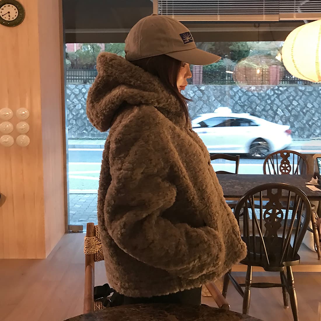 한국 chic 가을 겨울 프랑스식 한 부서 후드 귀여운 학원 스타일 연령 감소 쇼트 스타일 양털 보온 재킷 여성 의류 상세 이미지 7