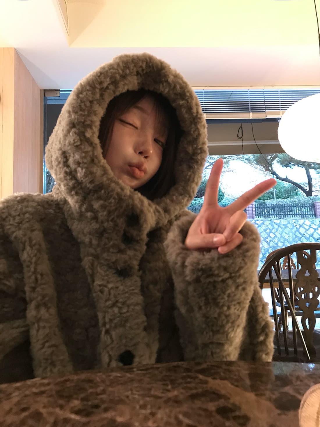 한국 chic 가을 겨울 프랑스식 한 부서 후드 귀여운 학원 스타일 연령 감소 쇼트 스타일 양털 보온 재킷 여성 의류 상세 이미지 9