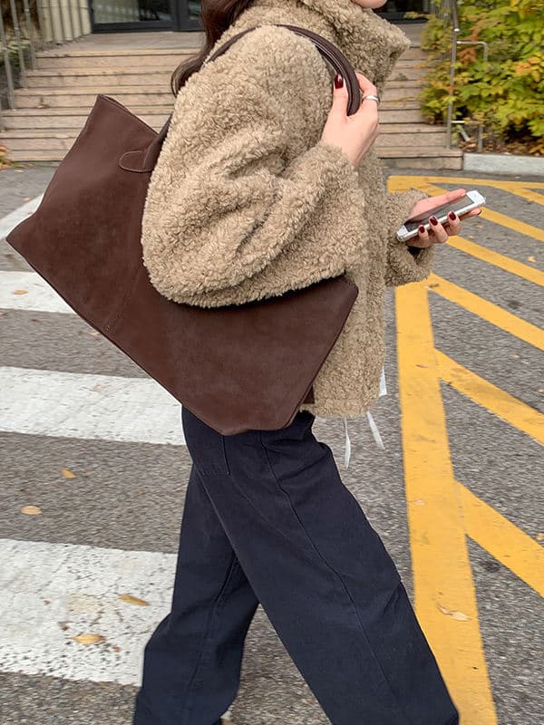한 부서 스탠드 칼라 학원 스타일 쇼트 스타일 양털 보온 여성 코트 겨울 새로운 싱글 줄 버튼 루즈핏 다용도 코트 상세 이미지 9