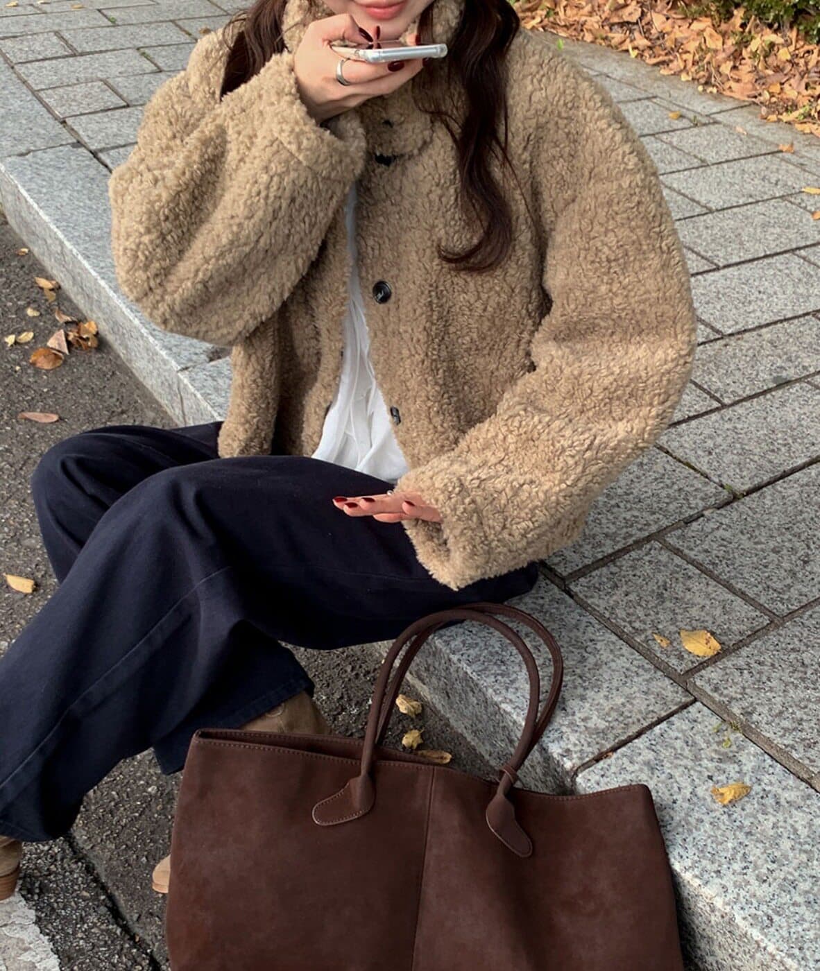 한 부서 스탠드 칼라 학원 스타일 쇼트 스타일 양털 보온 여성 코트 겨울 새로운 싱글 줄 버튼 루즈핏 다용도 코트 상세 이미지 16