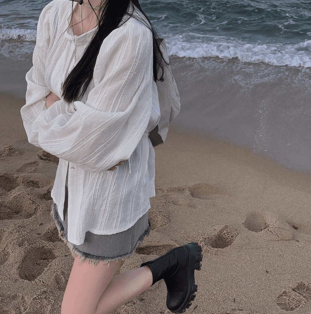 프랑스식 봄 가을 chic 레이스업 긴팔 여성 셔츠 슬림해 보이는 싱글 줄 버튼 셔츠 자외선 차단 재킷 상세 이미지 21
