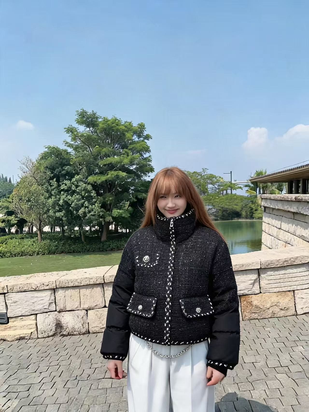 2026 작은 샤넬 스타일 스탠드 칼라 패치워크 두꺼운 쇼트 스타일 면 옷 재킷 상세 이미지 4