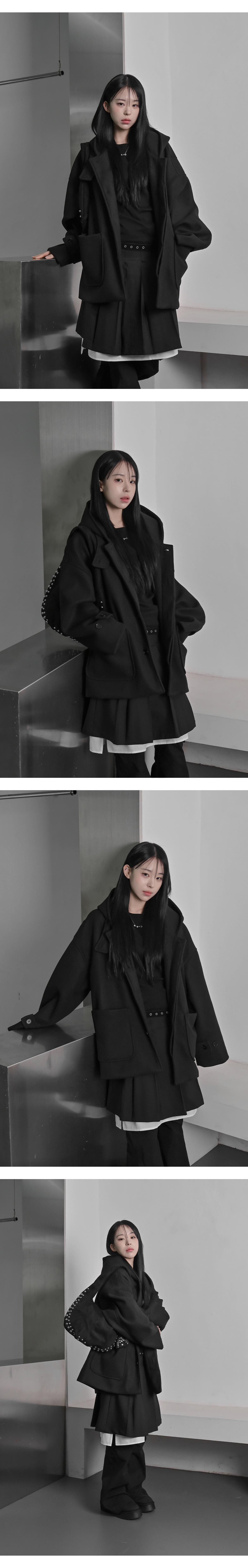 한 부서 분위기 센스 모직 코트 여성 프랑스식 패션 다용도 싱글 줄 버튼 디자인 센스 느긋한 후드 모직 외투 상세 이미지 23