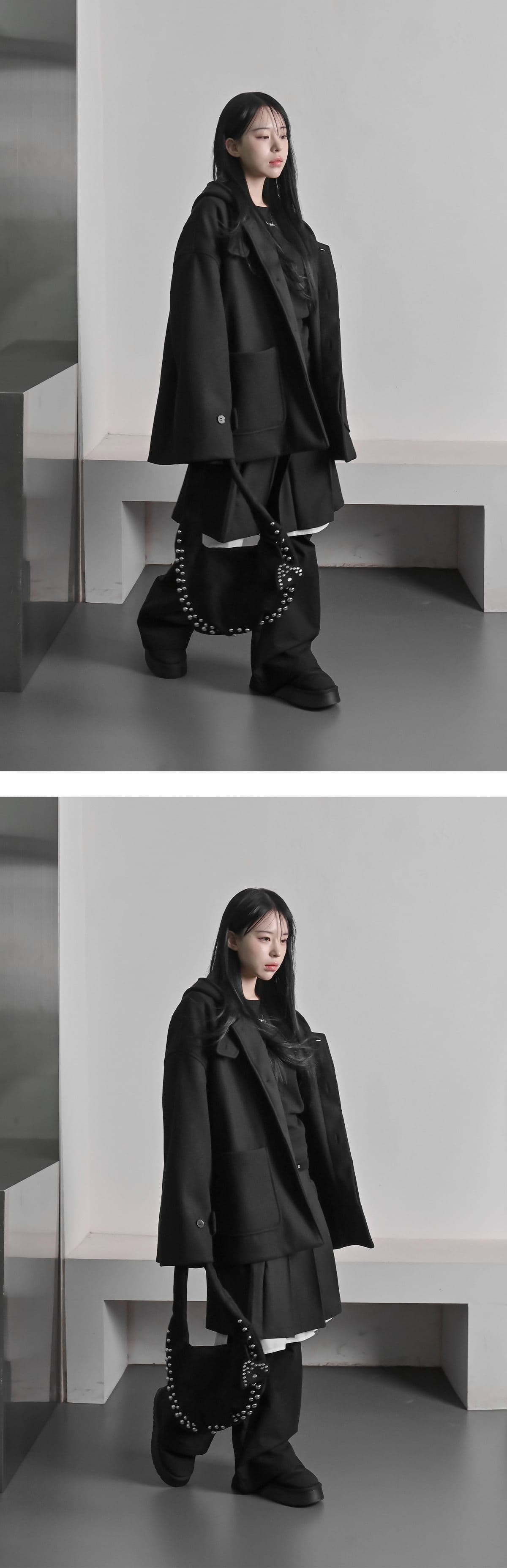 한 부서 분위기 센스 모직 코트 여성 프랑스식 패션 다용도 싱글 줄 버튼 디자인 센스 느긋한 후드 모직 외투 상세 이미지 24