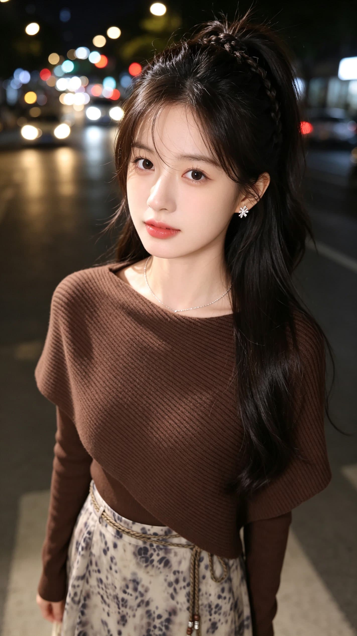 실사 2026 년 가을 패션 다용도 비대칭 숄 슬림해 보이는 품격 긴팔 니트 스웨터 맨위 상세 이미지 4