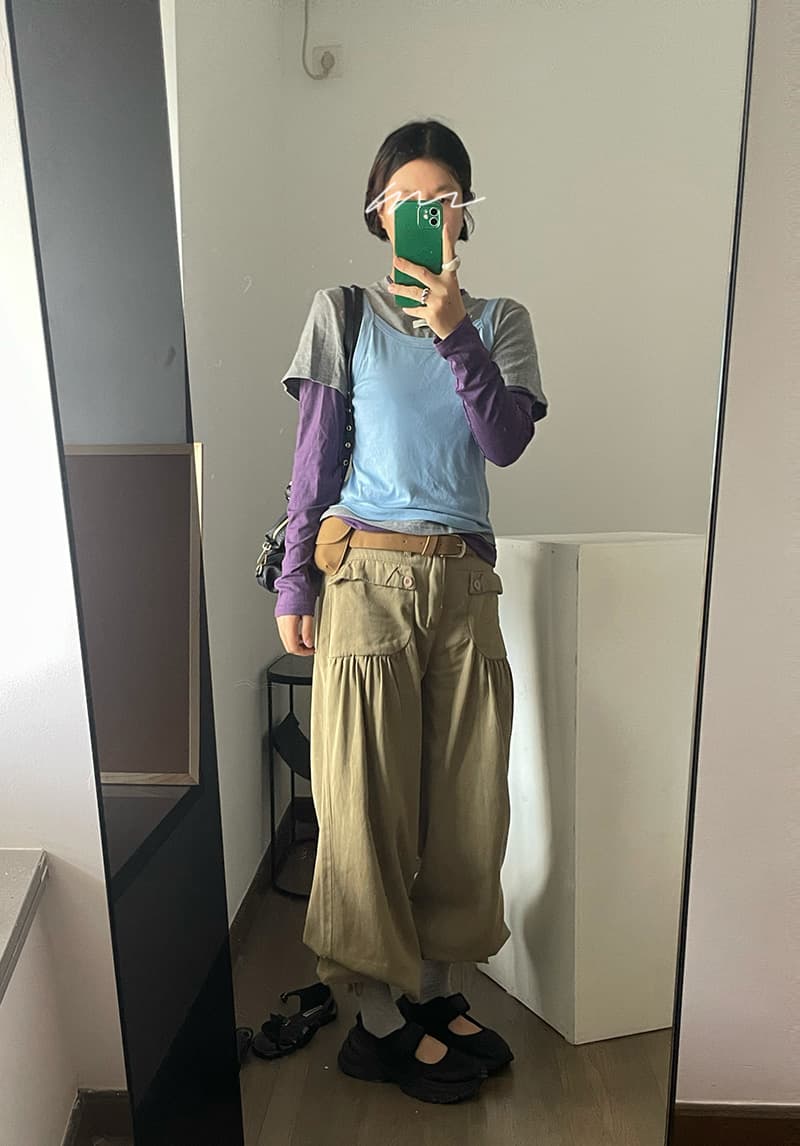 실사 정가 이른 가을 한국 레트로 마 오래된 주머니 펌프 로프 배기 바지 8 점 바지 청바지 상세 이미지 9