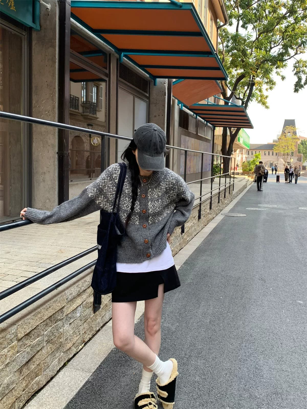 학원 스타일 공정한 섬 자카드 오픈 가디건 여성 봄 드레스 느긋한 바람 니트 스웨터 분위기 센스 스웨터 코트 상세 이미지 17