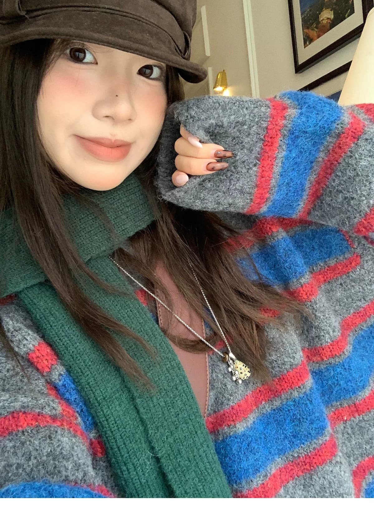 와일드 와일드 홈 한 부서 배색 스트라이프 스웨터 2026 봄 가을 새로운 느긋한 느슨함 부드러운 찹쌀 풀오버 니트 스웨터 여성 상세 이미지 13