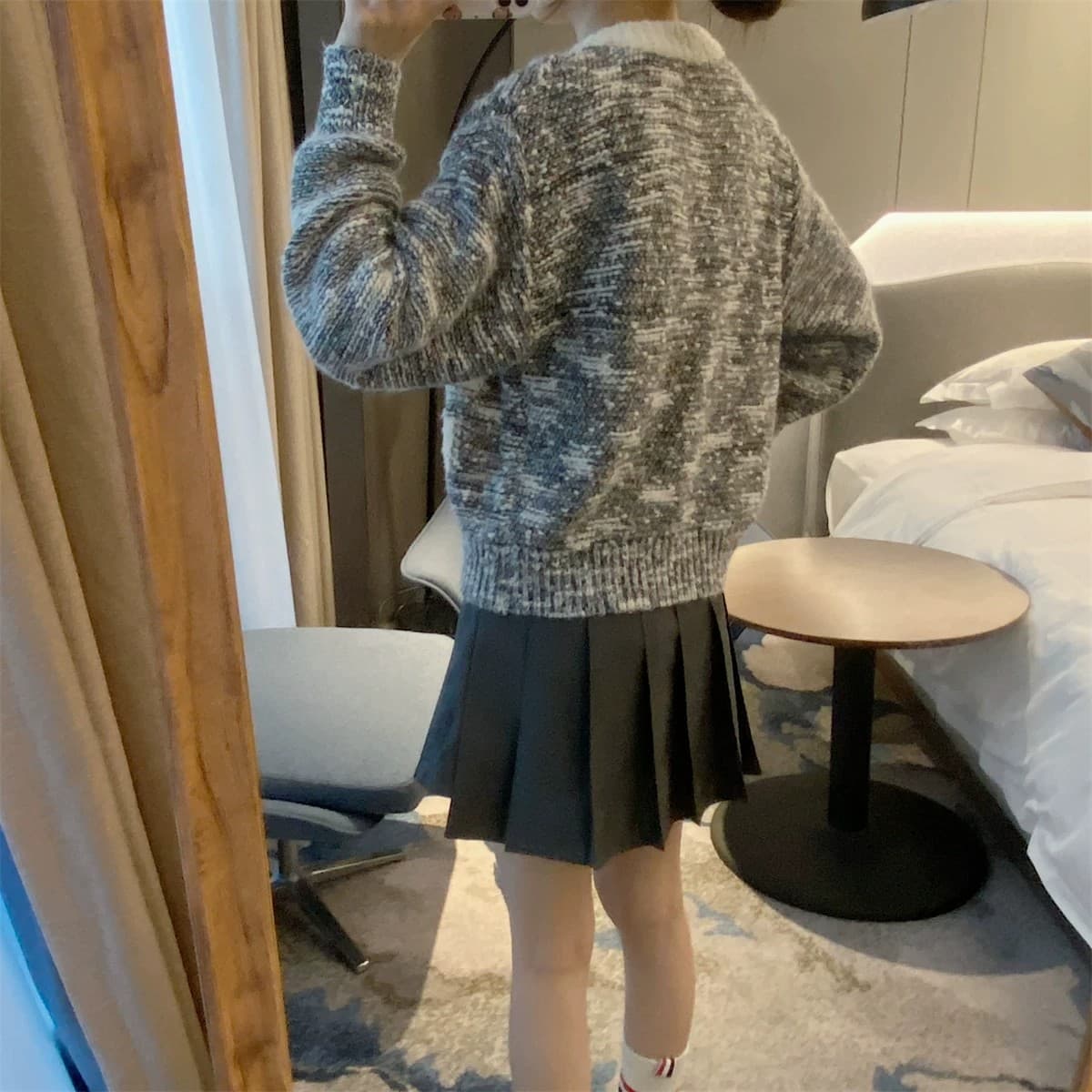 강아지 자수 아이디어 실 양모 니트 오픈 가디건 여성 봄 가을 외국 가스 연령 감소 스웨터 지퍼 재킷 트렌디 이미지 4