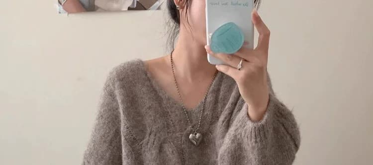 100 순수한 양모 한 부서 느긋한 바람 V넥 꽈배기 니트 스웨터 여자 가을 겨울 착용 가져 가라. 부드러운 찹쌀 슬림해 보이는 루즈핏 맨위 상세 이미지 2