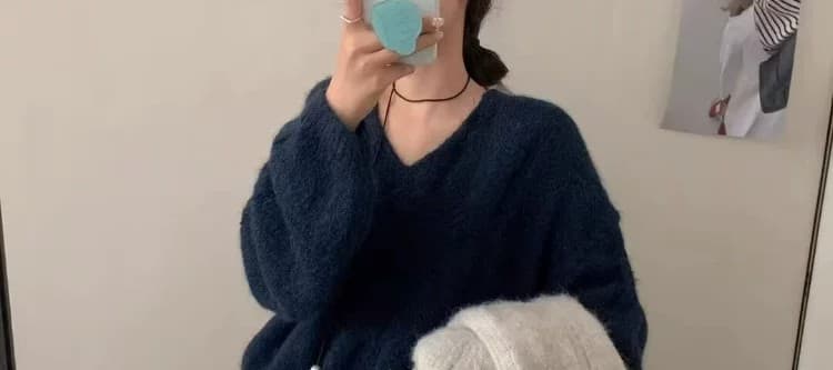 100 순수한 양모 한 부서 느긋한 바람 V넥 꽈배기 니트 스웨터 여자 가을 겨울 착용 가져 가라. 부드러운 찹쌀 슬림해 보이는 루즈핏 맨위 상세 이미지 18