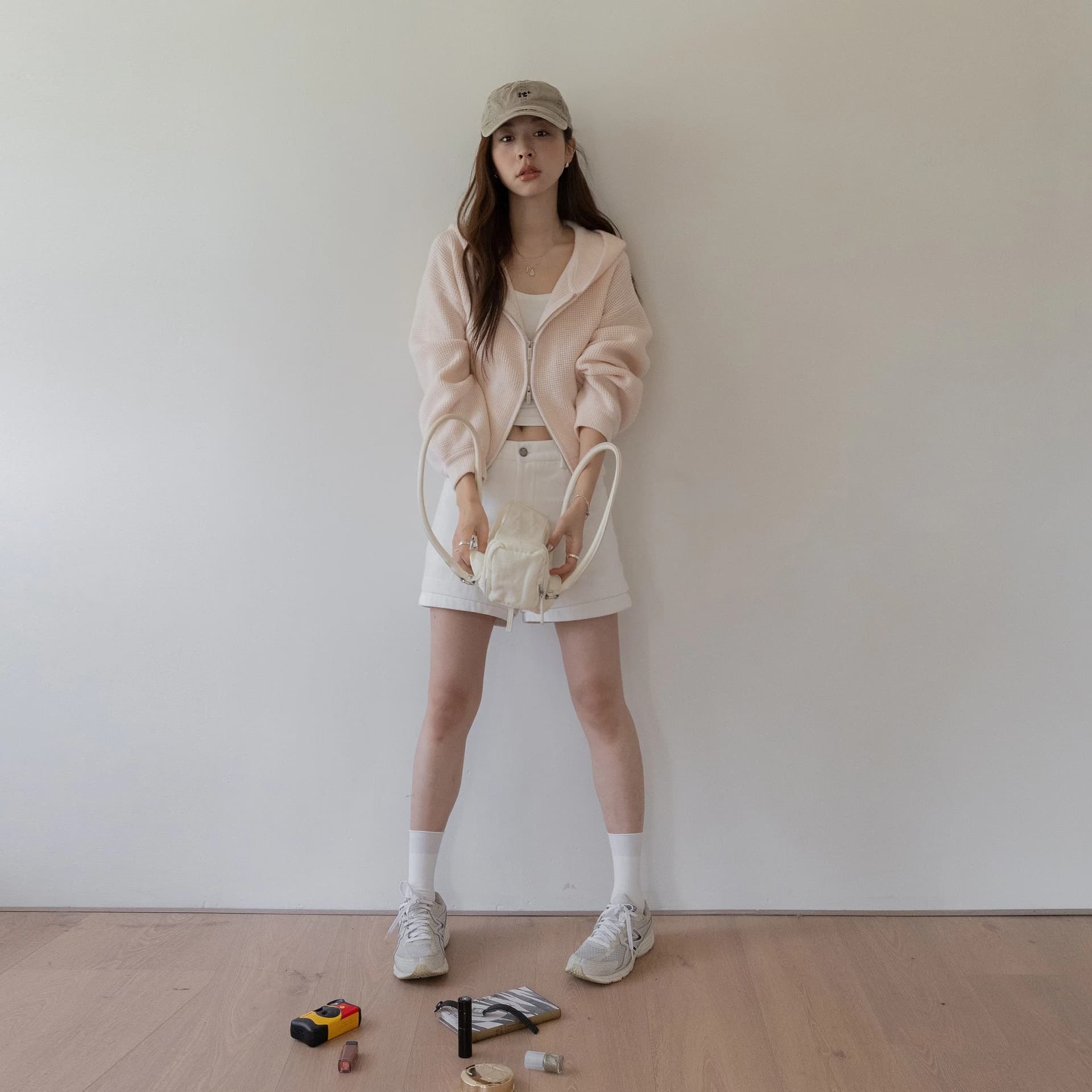쇼트 스타일 스웨터 오픈 가디건 여성 코트 후아 남편 그리드 후드 지퍼 루즈핏 고급 센스 2026 봄 새로운 이미지 6