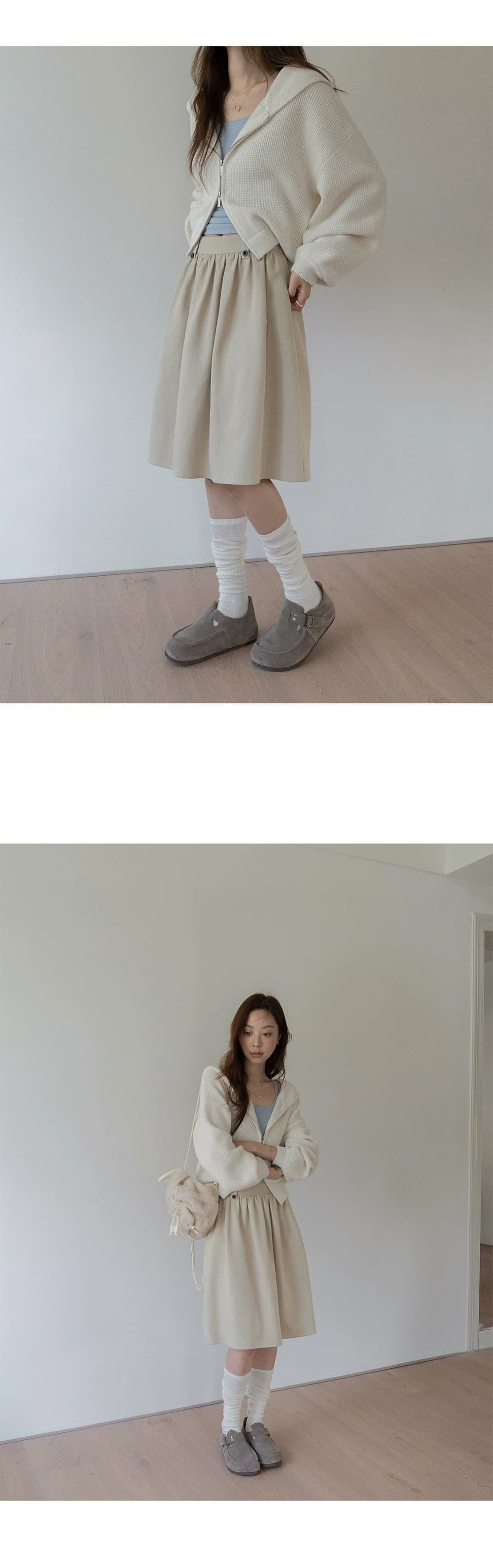 쇼트 스타일 스웨터 오픈 가디건 여성 코트 후아 남편 그리드 후드 지퍼 루즈핏 고급 센스 2026 봄 새로운 상세 이미지 21