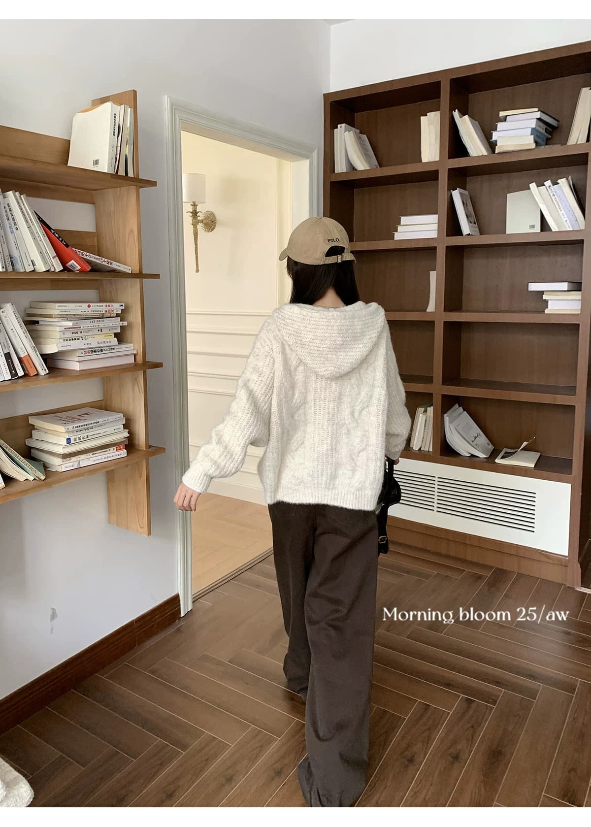 morning bloom 부드러운 찹쌀 두꺼운 지퍼 스웨터 여자 2026 새로운 후드 니트 털실 재킷 맨위 상세 이미지 11
