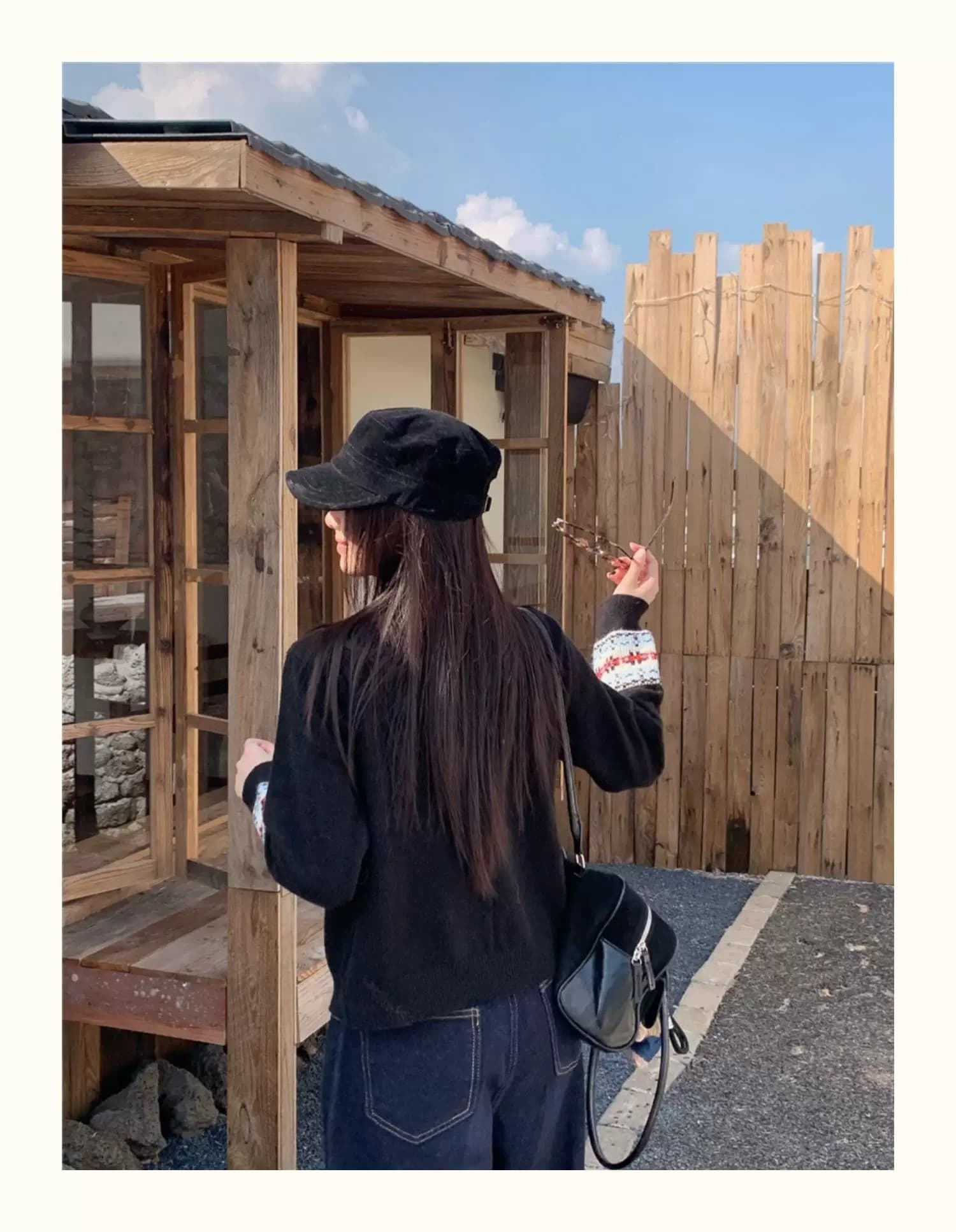 공정한 섬 자수 라운드 넥 단추 니트 오픈 가디건 여성 가을 겨울 느긋한 바람 분위기 센스 개성 자카드 스웨터 코트 상세 이미지 9