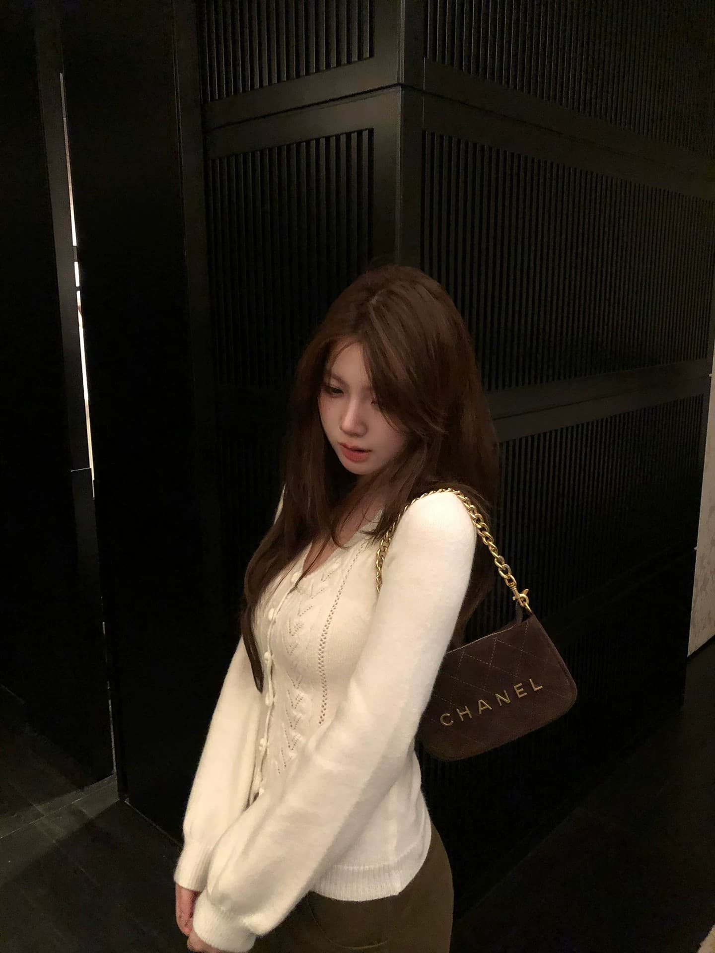 녹색 사과 낙원 마이크로 지방 mm 벌룬 소매 V넥 몸매 가꾸기 스웨터 니트 빅 사이즈 오픈 가디건 이미지 2