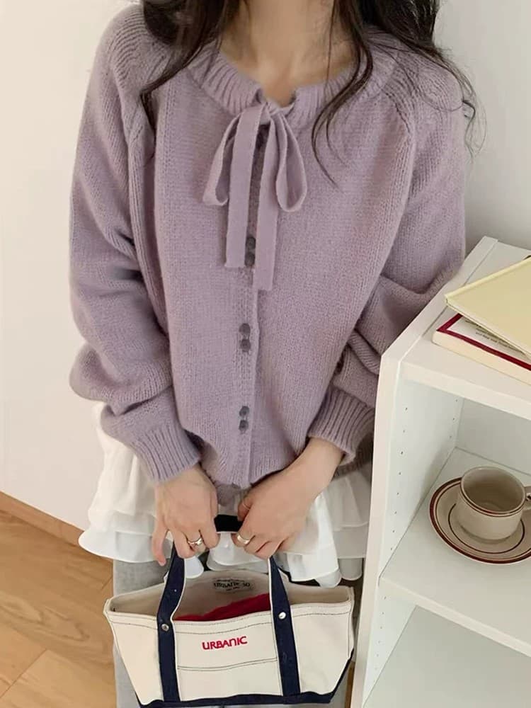 한 부서 디스플레이 화이트 부드러운 찹쌀 다용도 니트 오픈 가디건 여성 2026 가을 겨울 새로운 루즈핏 슬림해 보이는 스택 착용 보온 스웨터 트렌디 상세 이미지 11