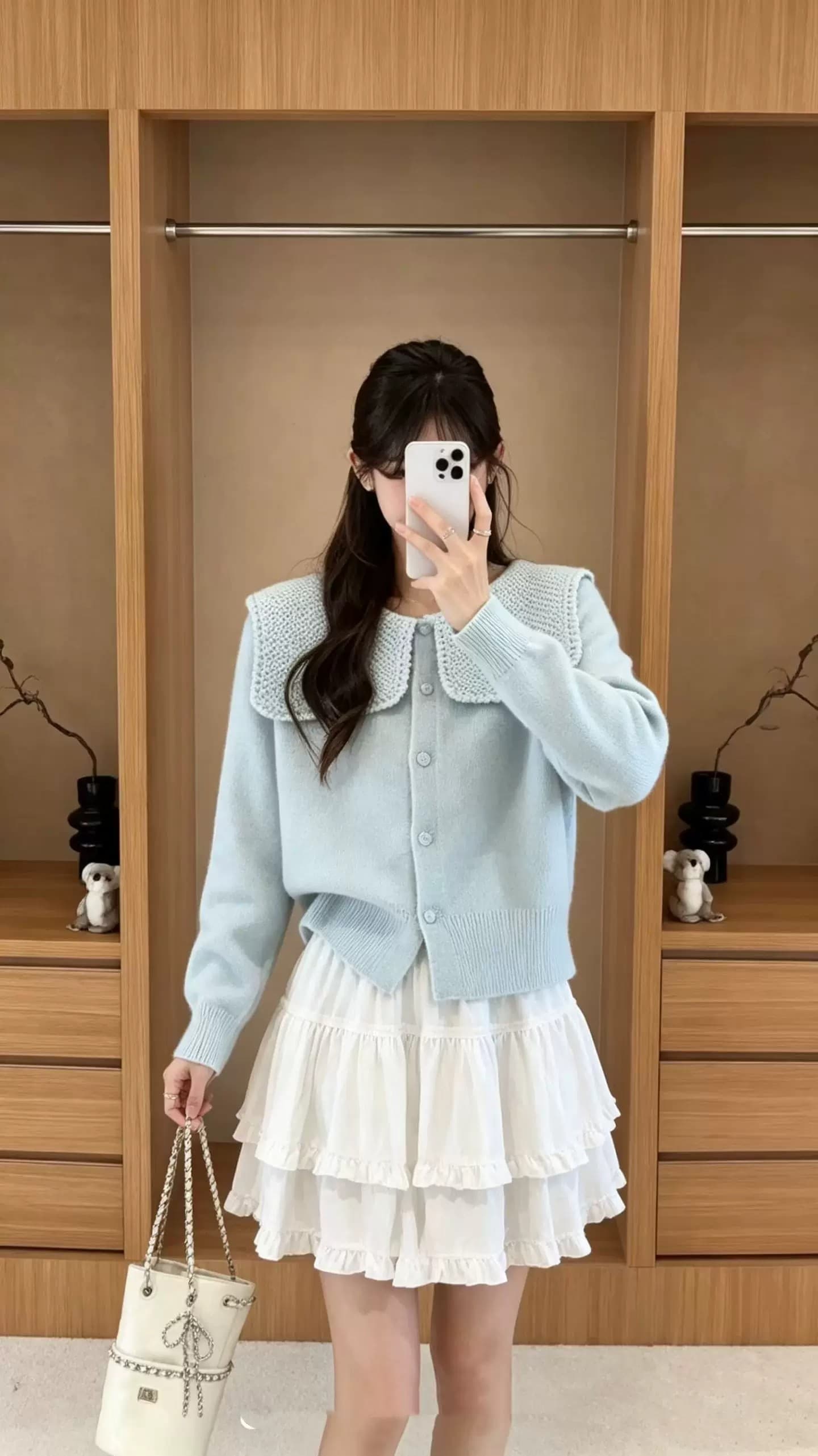 부드러운 찹쌀 새로운 폴로 칼라 스웨터 여자 가을 겨울 작은 샤넬 스타일 품격 귀여운 연령 감소 니트 오픈 가디건 외국 가스 봄 가을 맨위 상세 이미지 8