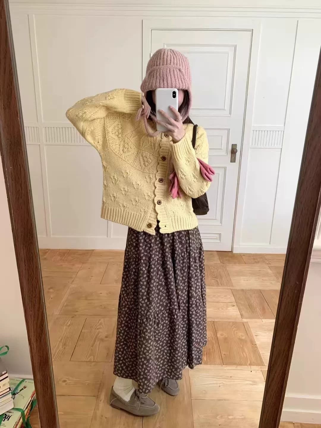 가을 겨울 의류 레트로 vintage 일본식 홀로우 아웃 꽈배기 완두콩 오픈 가디건 풀오버 수공 짜임 스웨터 여자 상세 이미지 6