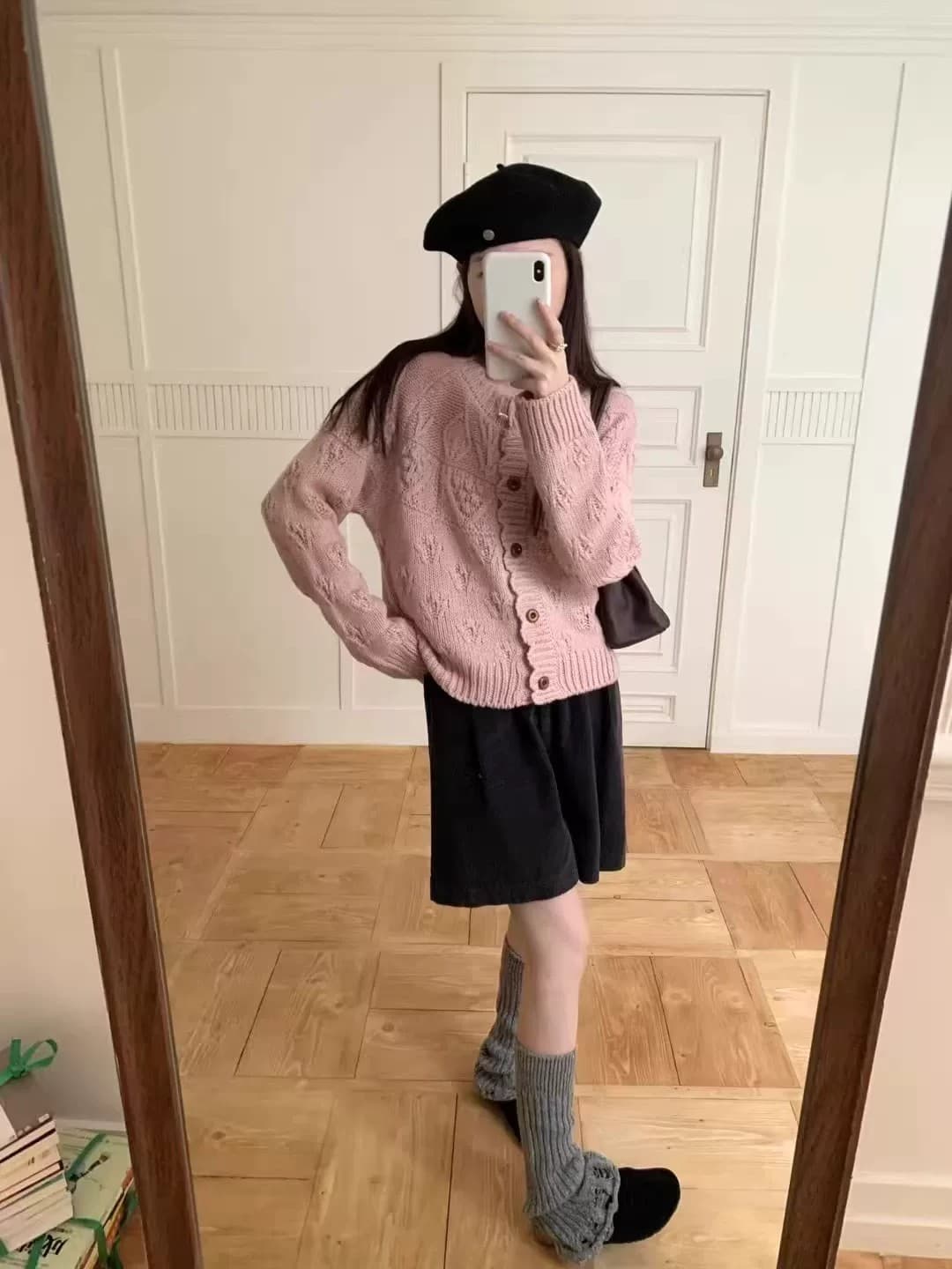 가을 겨울 의류 레트로 vintage 일본식 홀로우 아웃 꽈배기 완두콩 오픈 가디건 풀오버 수공 짜임 스웨터 여자 상세 이미지 9