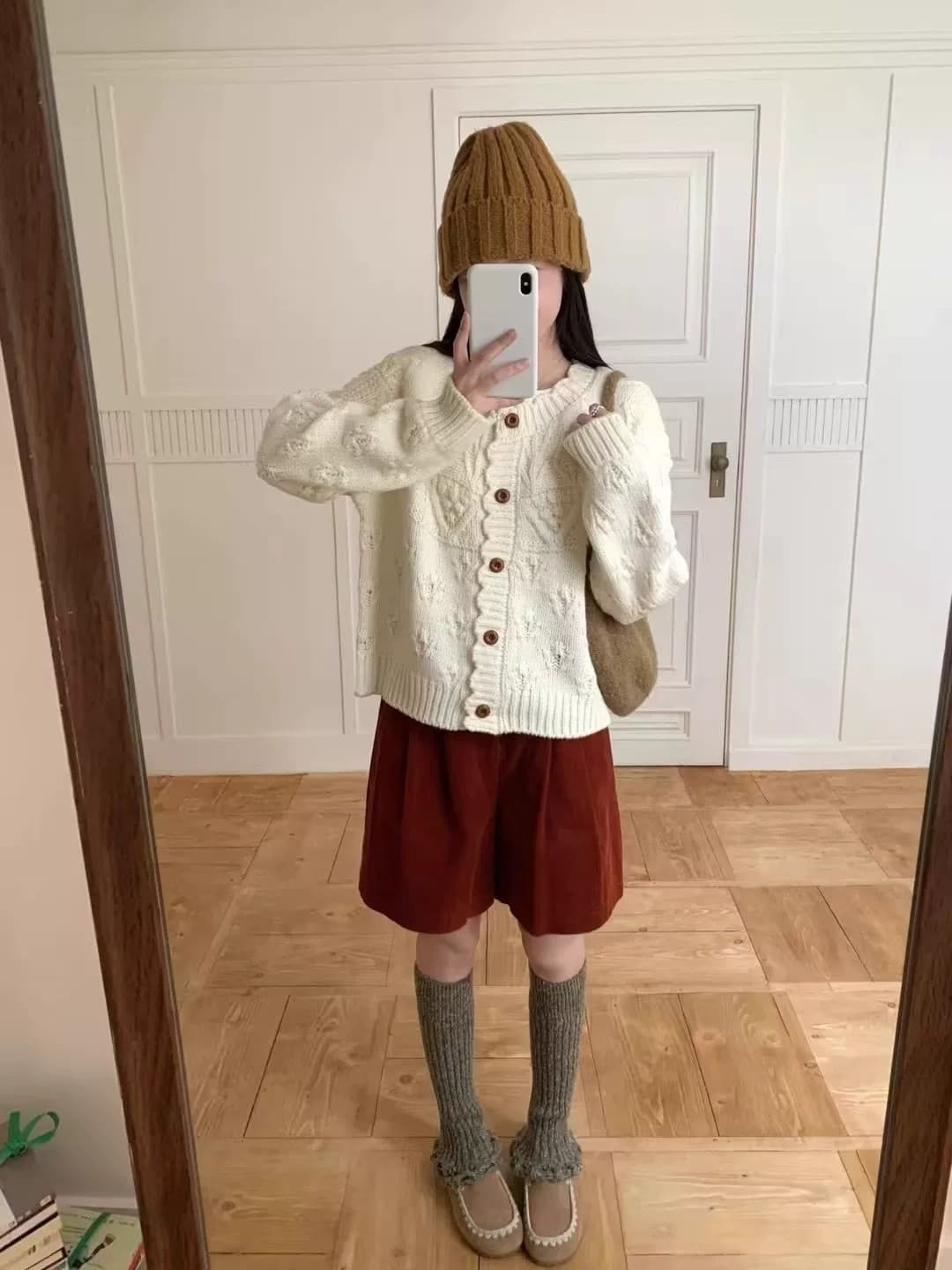 가을 겨울 의류 레트로 vintage 일본식 홀로우 아웃 꽈배기 완두콩 오픈 가디건 풀오버 수공 짜임 스웨터 여자 상세 이미지 12