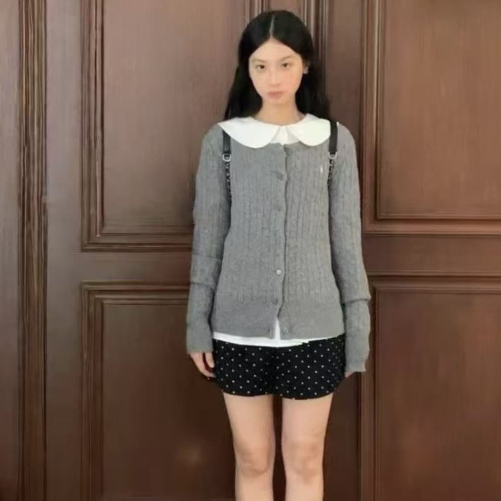 한 부서 라운드 넥 꽈배기 긴팔 니트 오픈 가디건 여성 겨울 부드러운 바람 다용도 스웨터 이미지 4