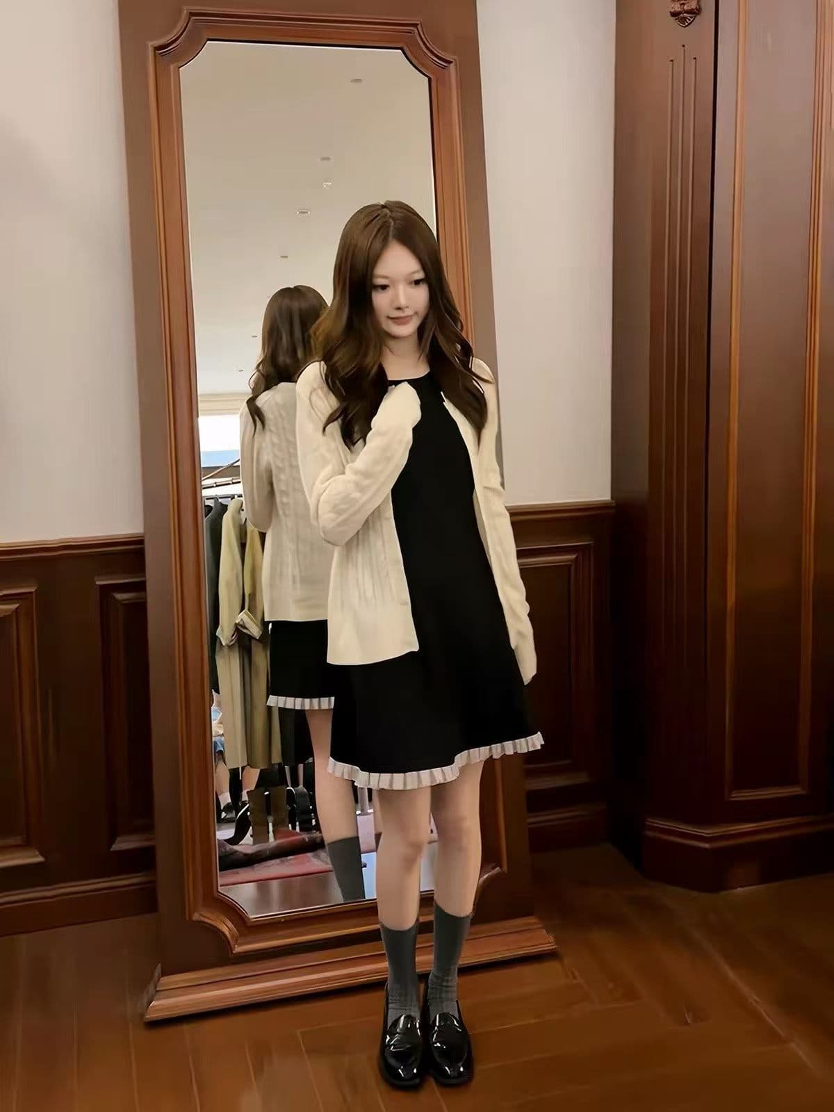 한 부서 라운드 넥 꽈배기 긴팔 니트 오픈 가디건 여성 겨울 부드러운 바람 다용도 스웨터 상세 이미지 2