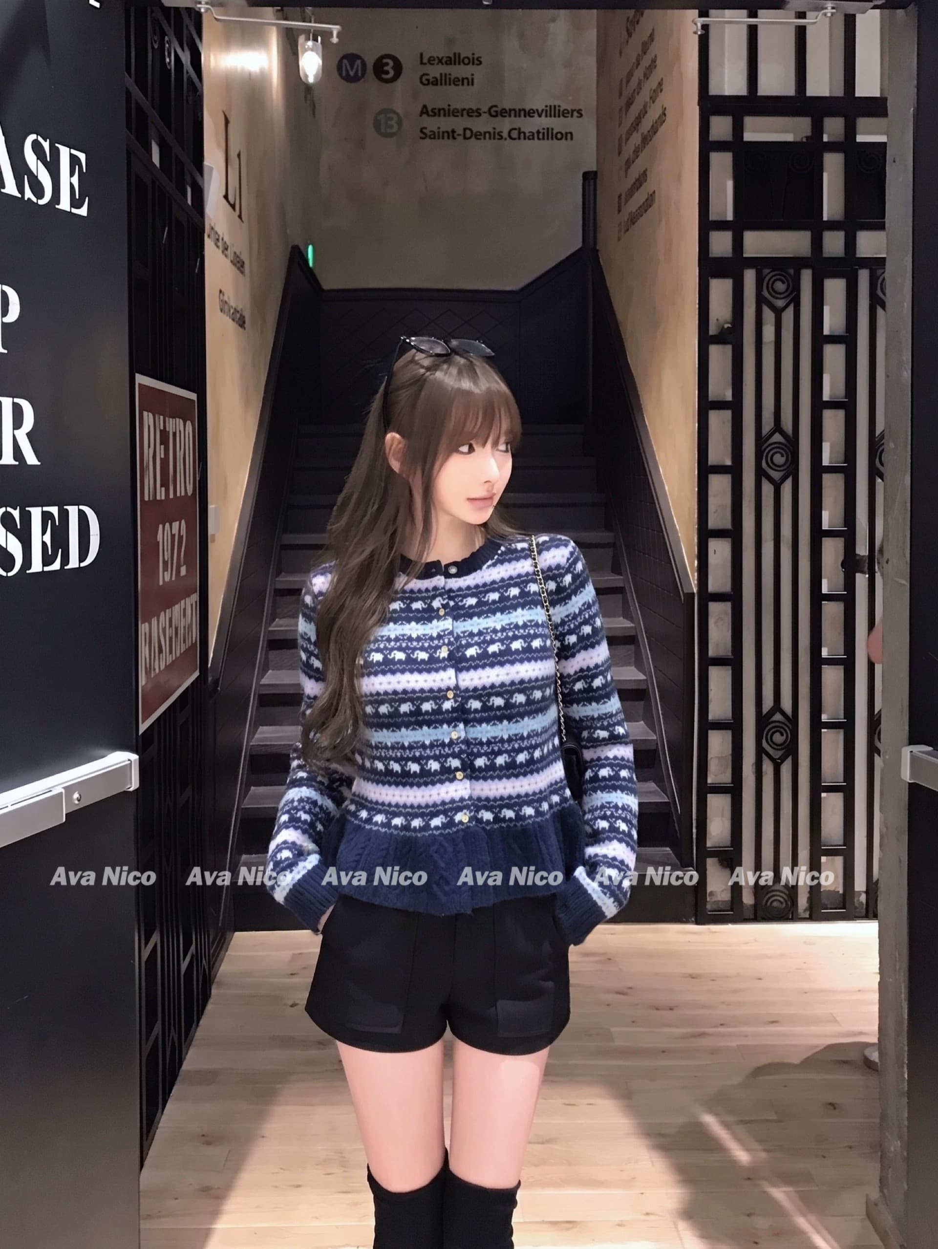 레트로 공정한 섬 자카드 치마 디자인 니트 오픈 가디건 가을 겨울 부드러운 찹쌀 양모 스웨터 코트 상세 이미지 3