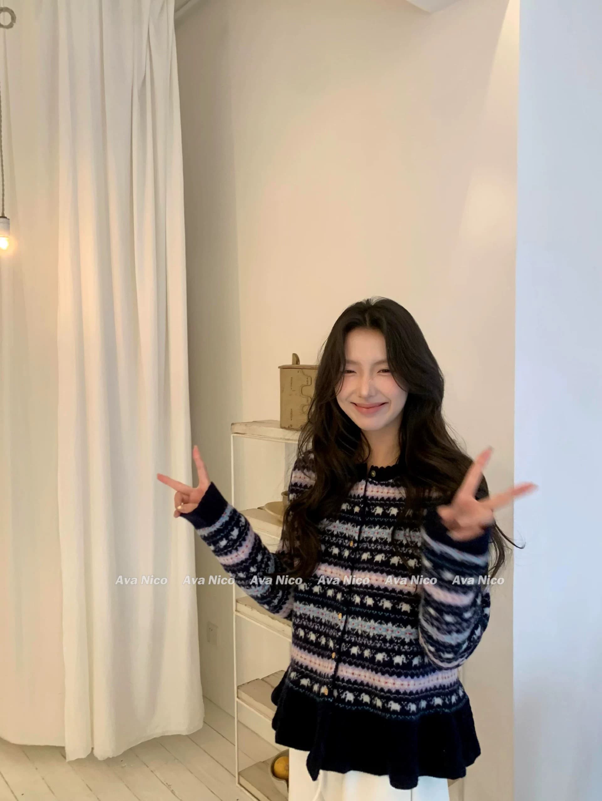 레트로 공정한 섬 자카드 치마 디자인 니트 오픈 가디건 가을 겨울 부드러운 찹쌀 양모 스웨터 코트 상세 이미지 10
