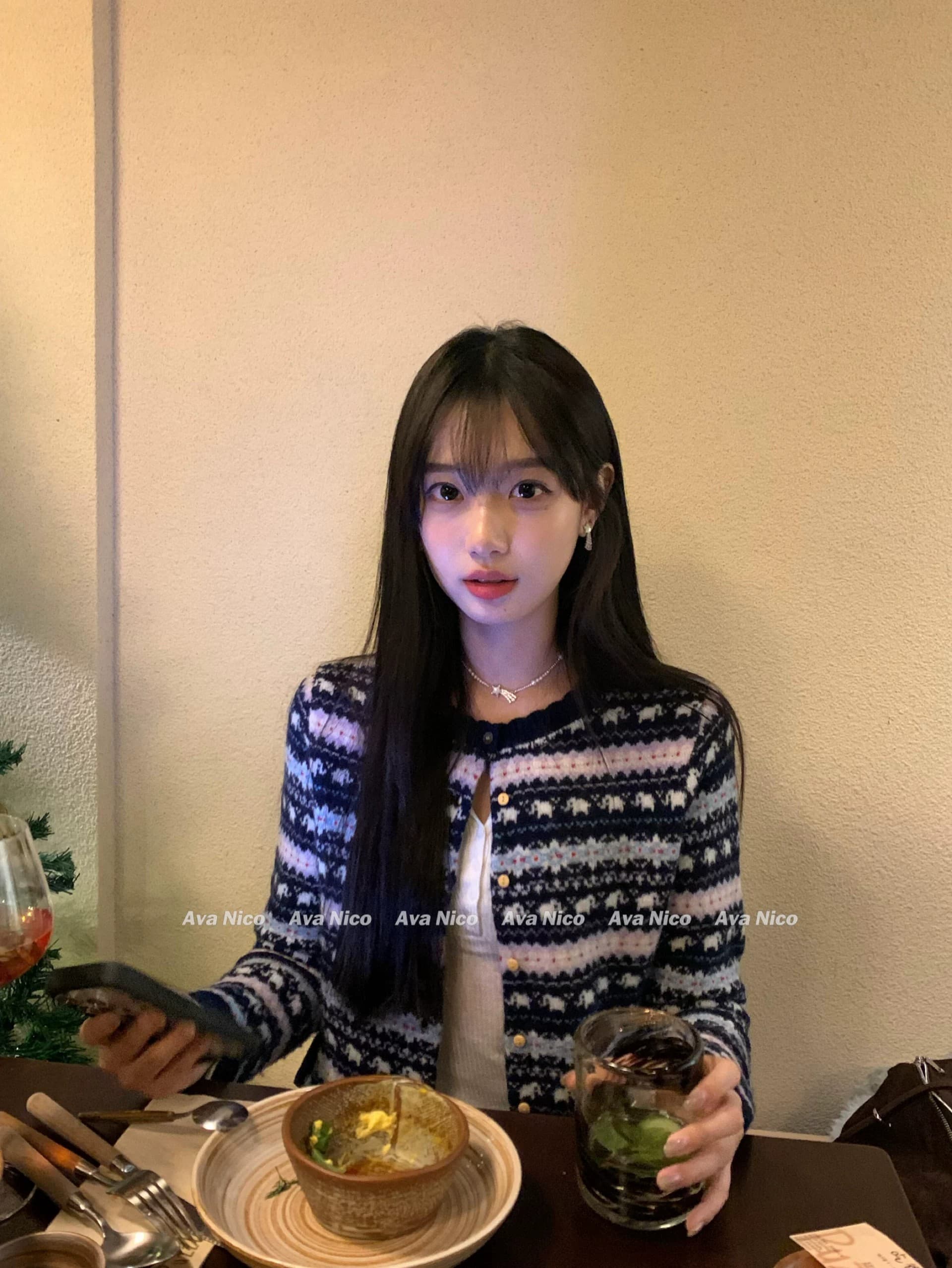 레트로 공정한 섬 자카드 치마 디자인 니트 오픈 가디건 가을 겨울 부드러운 찹쌀 양모 스웨터 코트 상세 이미지 13