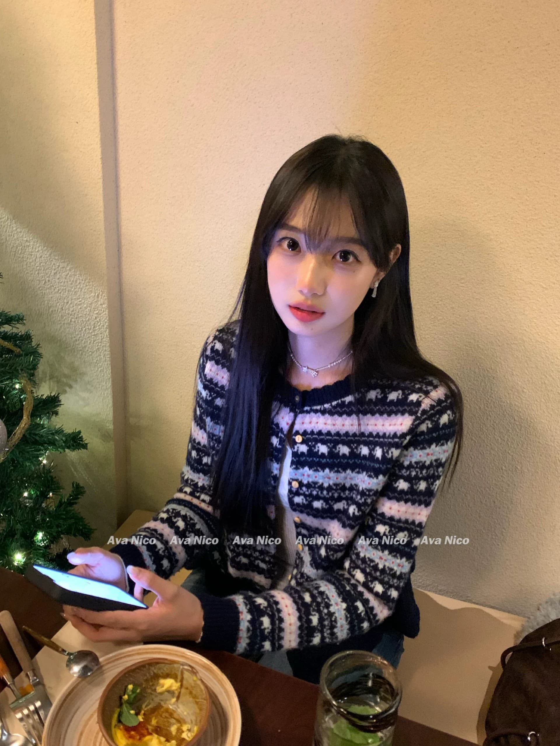 레트로 공정한 섬 자카드 치마 디자인 니트 오픈 가디건 가을 겨울 부드러운 찹쌀 양모 스웨터 코트 상세 이미지 15