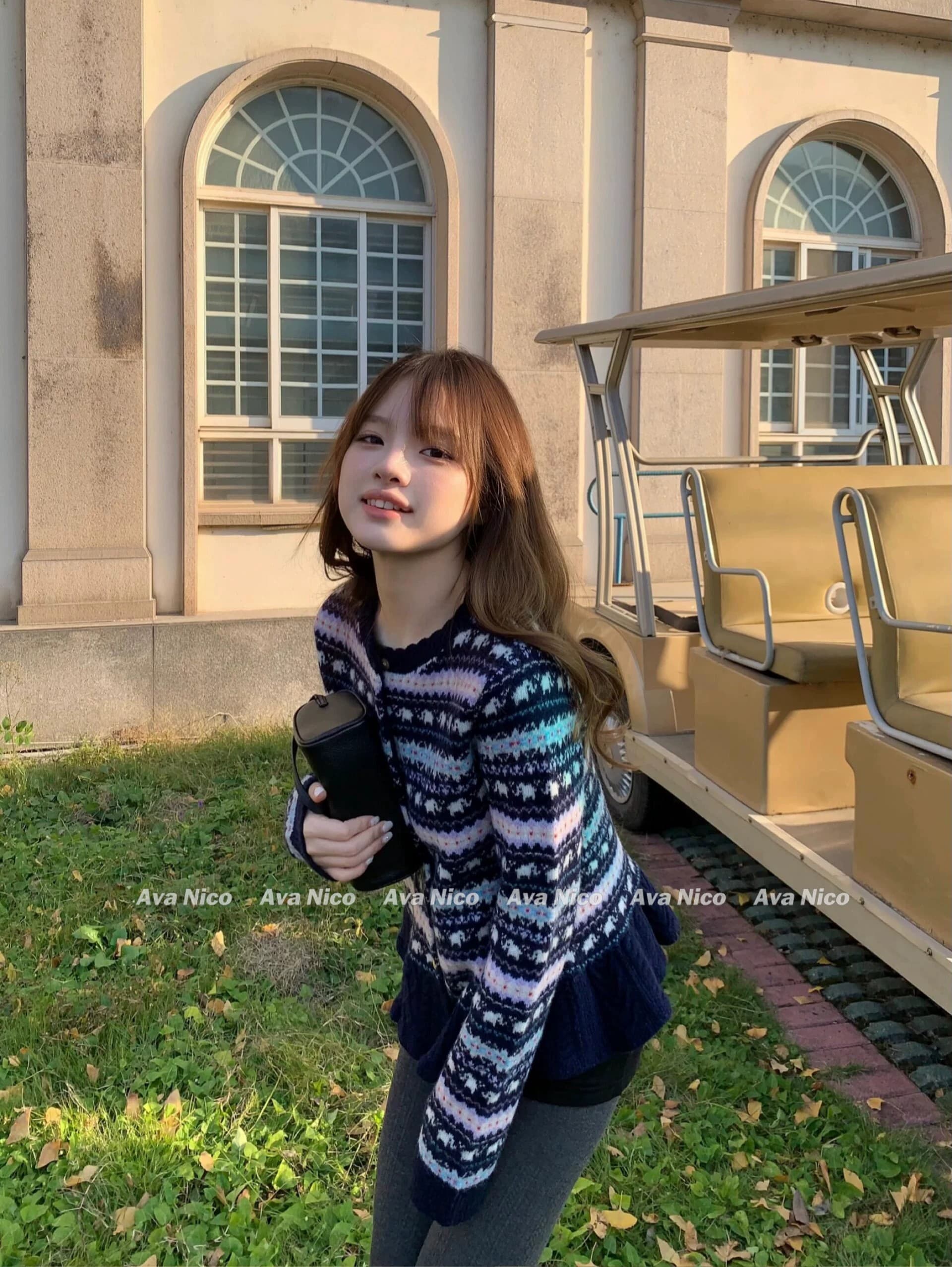 레트로 공정한 섬 자카드 치마 디자인 니트 오픈 가디건 가을 겨울 부드러운 찹쌀 양모 스웨터 코트 상세 이미지 25