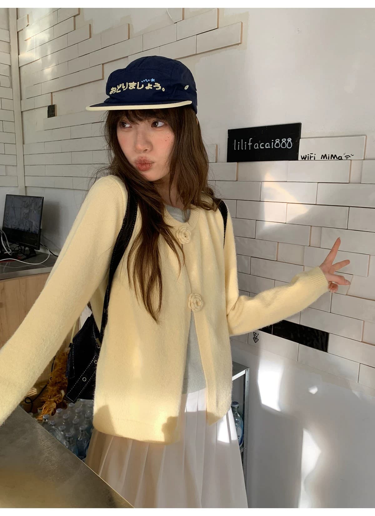 페이크 레이어드 패치워크 부드러운 찹쌀 스웨터 여자 봄 가을 새로운 3 차원 자수 꽃 니트 맨위 상세 이미지 13