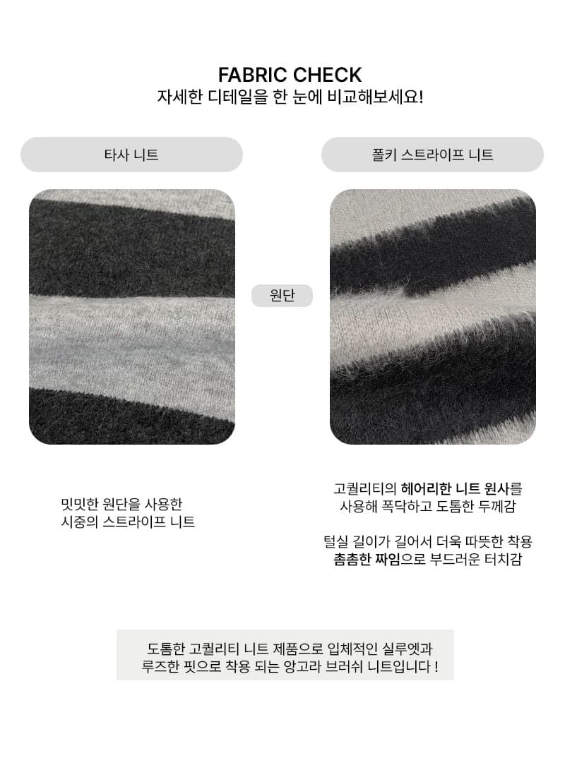 한 부서 가을 겨울 다용도 학원 스타일 배색 레트로 스트라이프 털이 많은 폴로 칼라 니트 스웨터 스웨터 상세 이미지 3