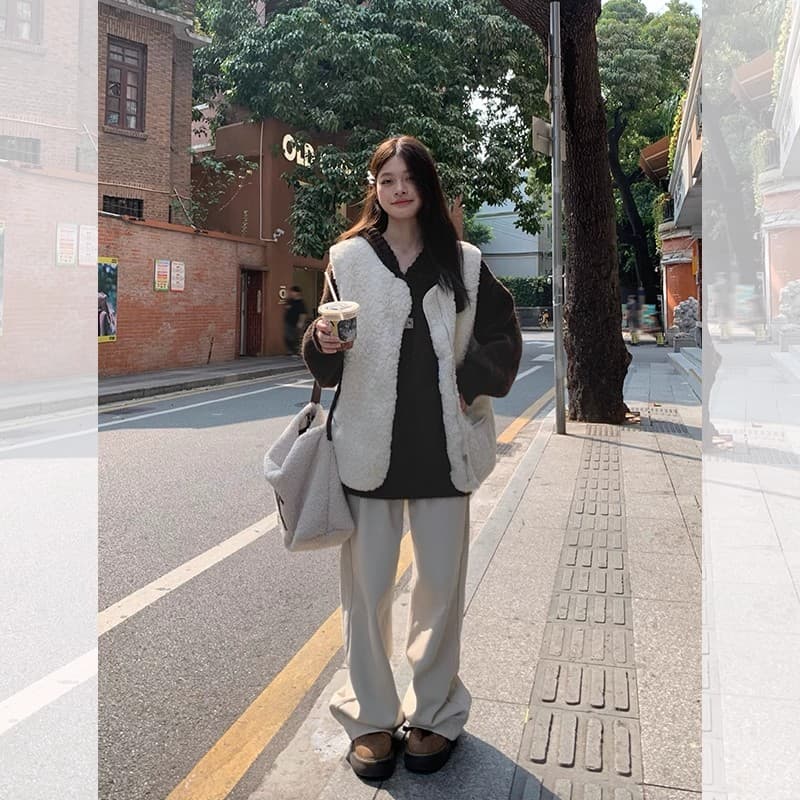 학원 스타일 후드 가을 어깨 소매 스웨터 니트 스웨터 여성 가을 겨울 새로운 지방 mm 빅 사이즈 표지 배 슬림해 보이는 만나는 맨위 상세 이미지 4
