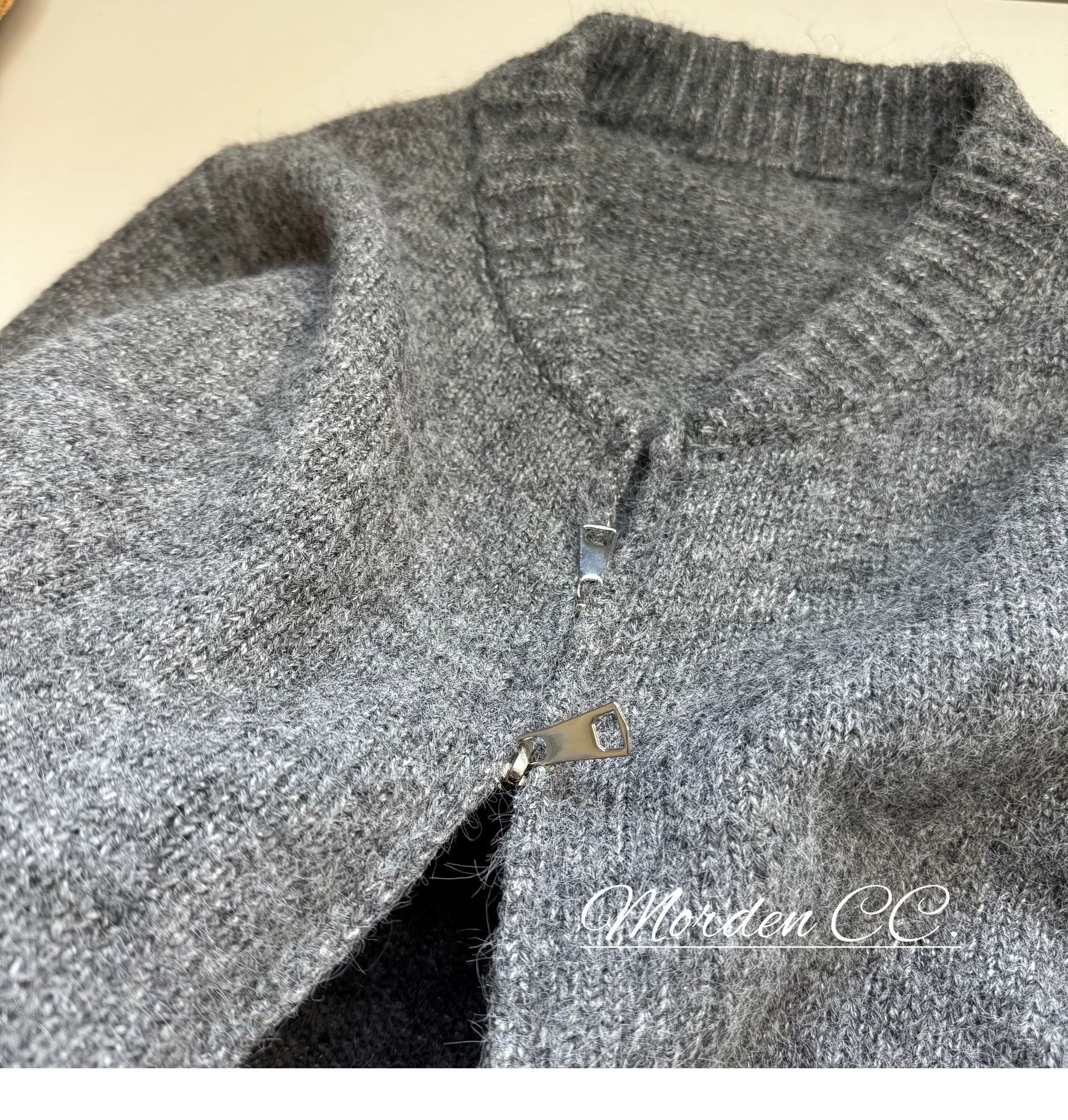 한 부서 miu 바람 더블 지퍼 스웨터 여자 오픈 가디건 하이웨이스트 한 마디 미니 스커트 세트 봄 가을 품격 투피스 세트 상세 이미지 29