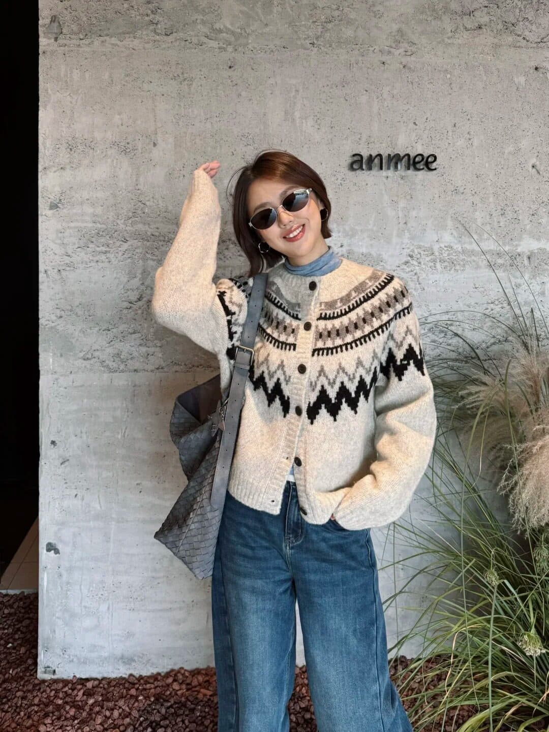 브라운 공정한 섬 양 울 스웨터 여성 코트 가을 겨울 유목민 바람 느긋한 고급 센스 라운드 넥 니트 오픈 가디건 두꺼움 상세 이미지 5