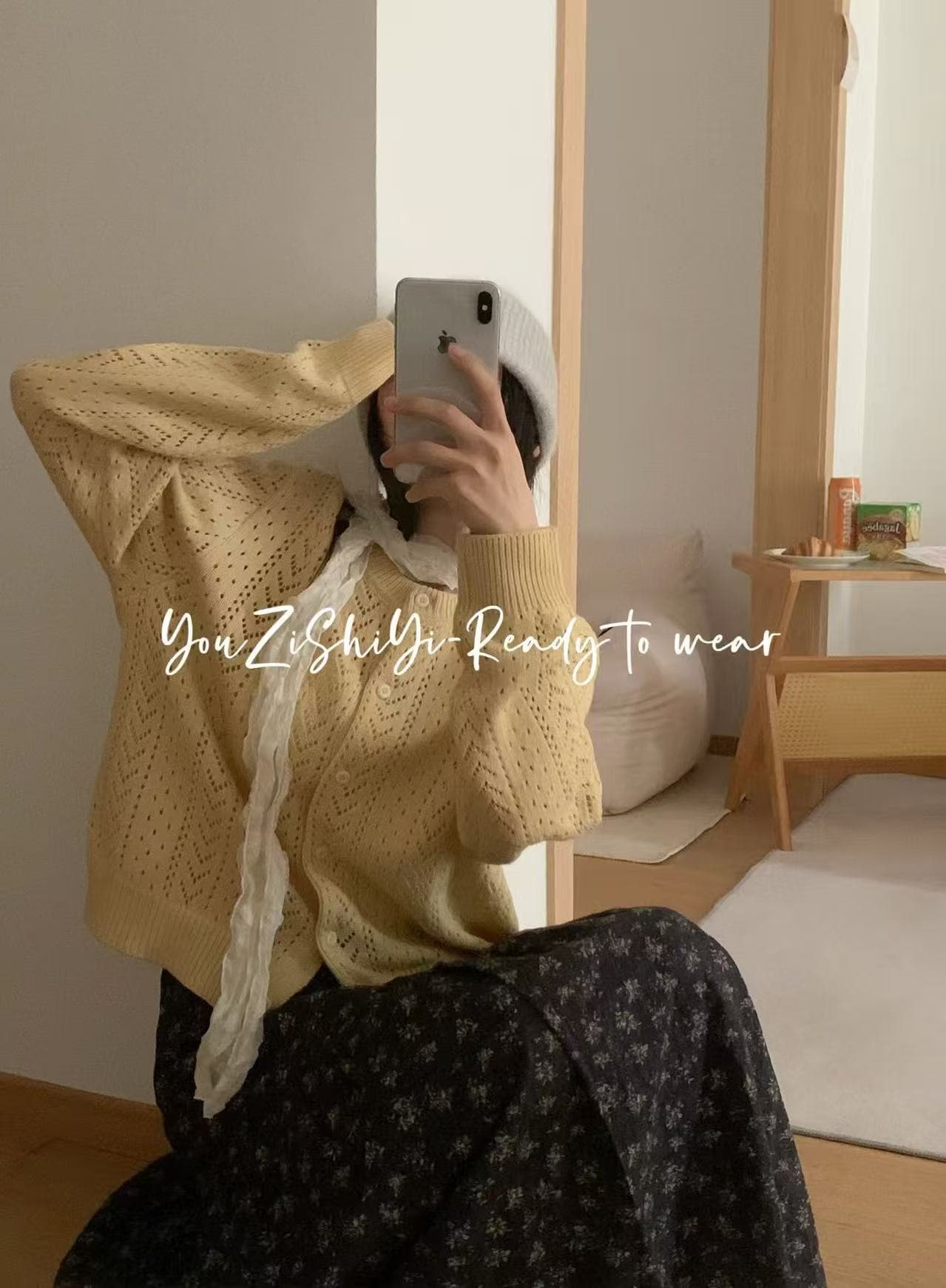 2026 년 새로운 프랑스식 홀로우 아웃 자수 라운드 넥 니트 오픈 가디건 여성 가을 질감 센스 허리 수축 맨위 상세 이미지 5